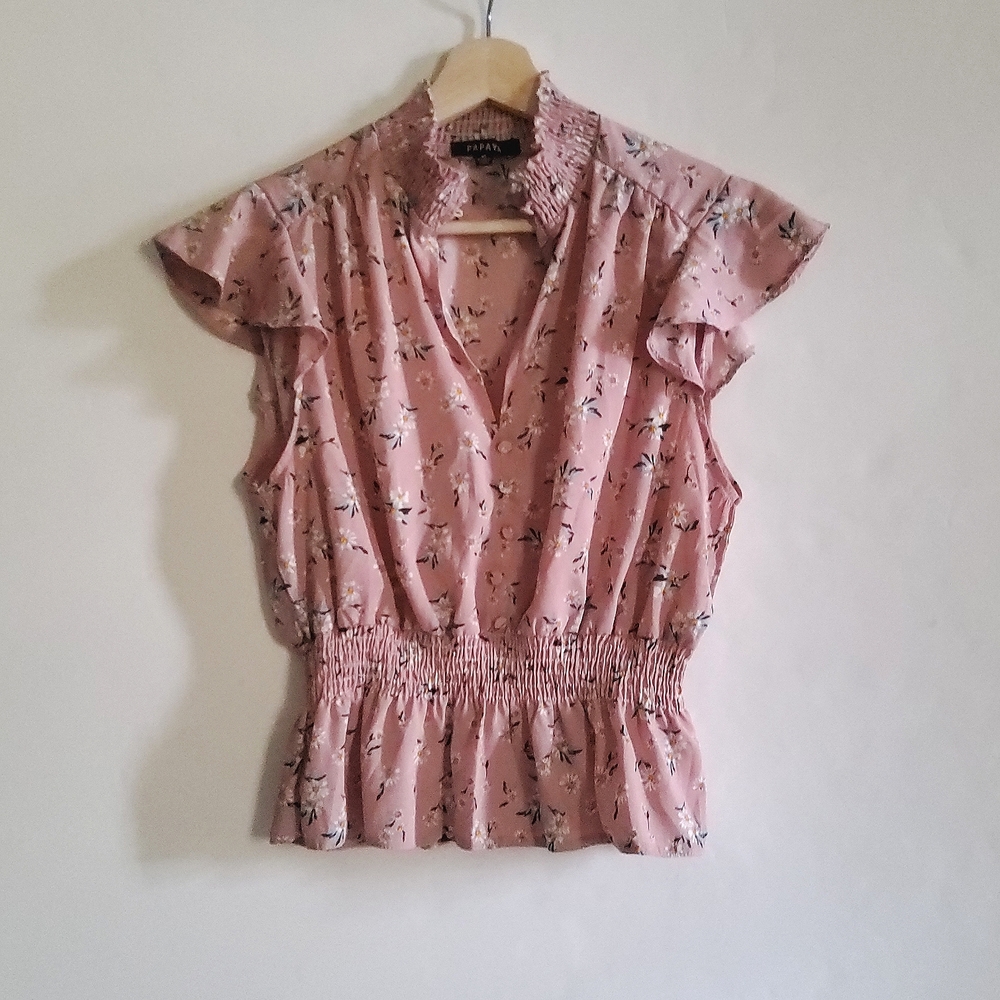 Lovely pink floral summer top